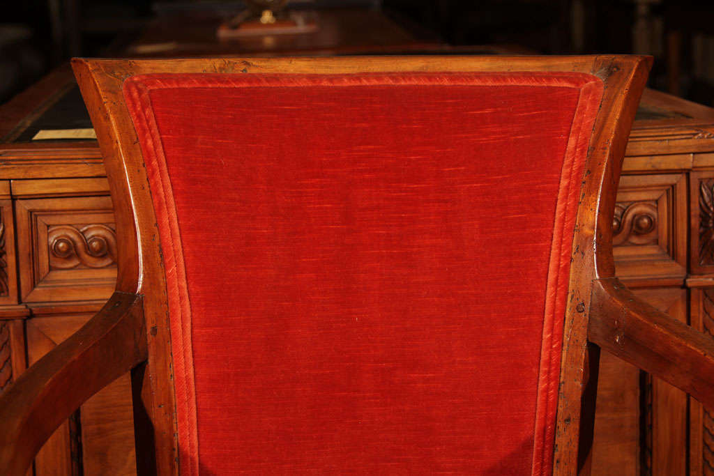 18th Century French Walnut Directoire Fauteuil For Sale
