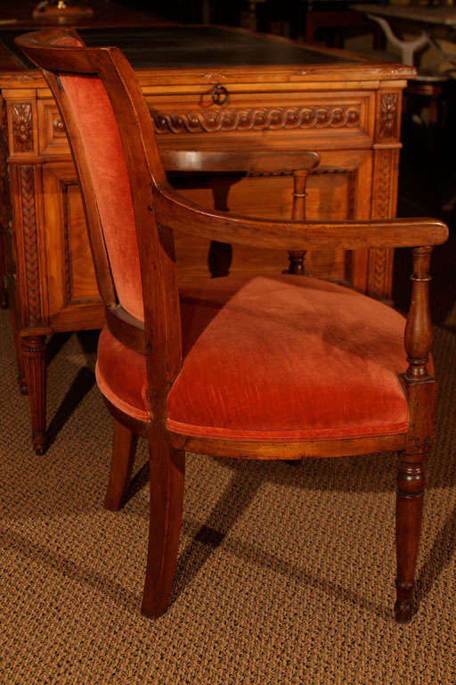French Walnut Directoire Fauteuil For Sale 3
