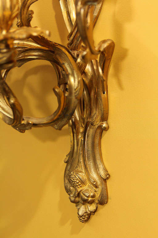 French Louis XV Style Bronze Sconces For Sale 1