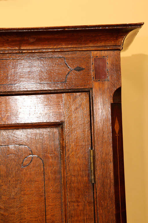 George III English Oak Linen Press For Sale