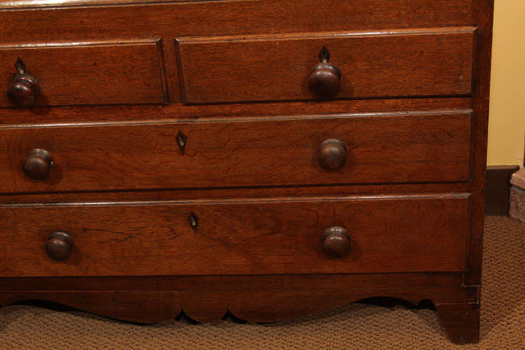 19th Century English Oak Linen Press For Sale