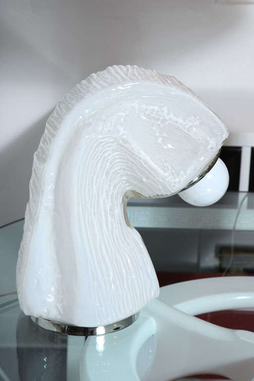 Italian Glass and Chrome Table/Desk Lamp