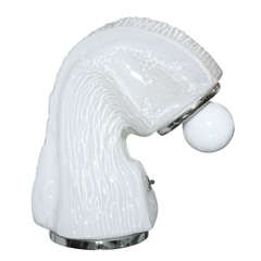 Italian Glass and Chrome Table/Desk Lamp 3