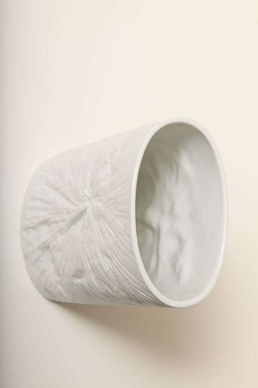 White On White Impressed Porcelain Tie Die Rosenthal Vase 2