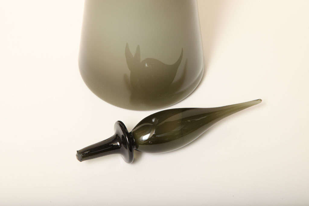 Monumental Italian Handblown Glass Decanter Bottle 1