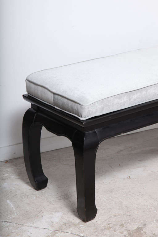 Vintage Hollywood Regency James Mont Style Modern Oriental Bench In Good Condition For Sale In Miami, FL