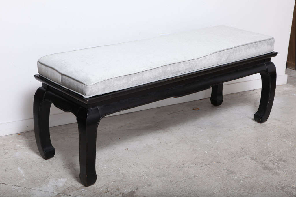 20th Century Vintage Hollywood Regency James Mont Style Modern Oriental Bench For Sale
