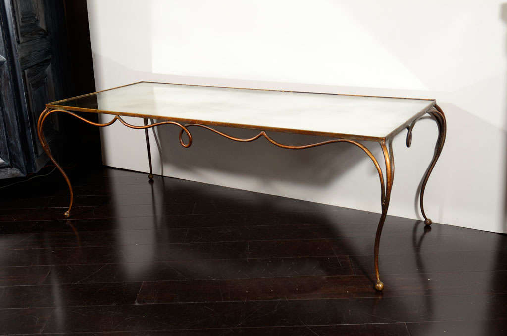 French Gilt Iron Coffee Table after Rene Prou 7