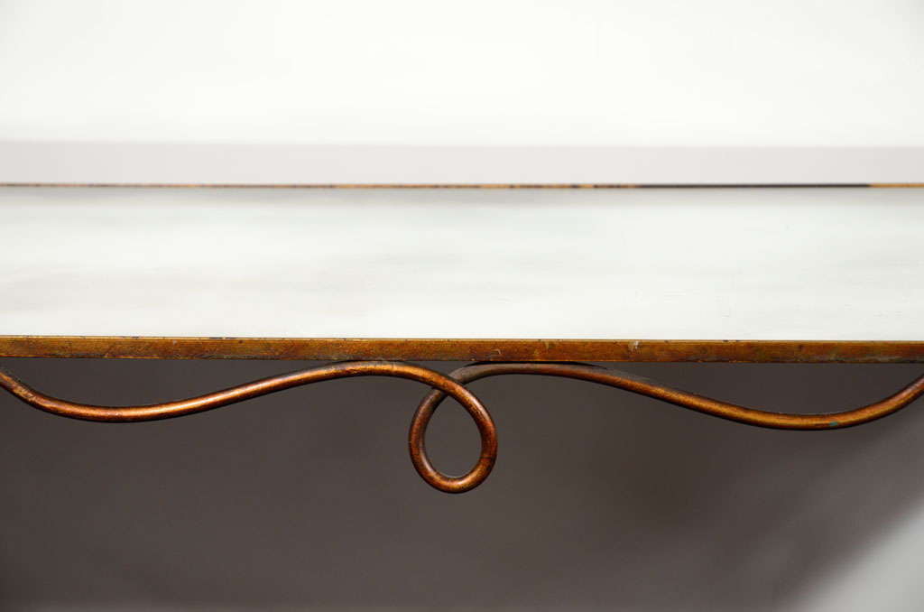 20th Century French Gilt Iron Coffee Table after Rene Prou