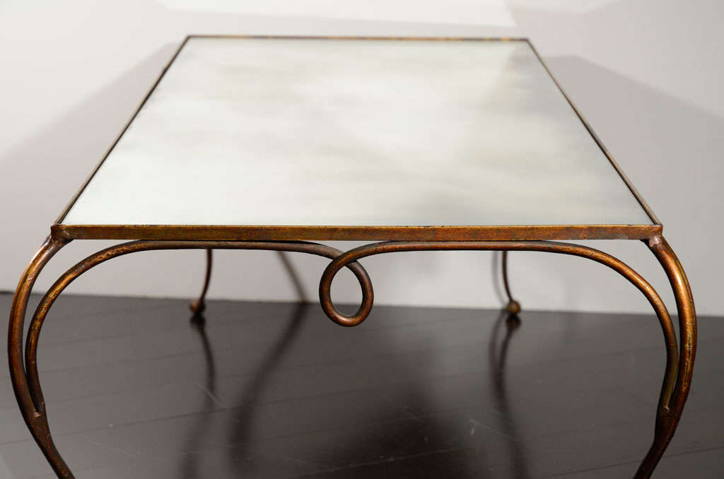 French Gilt Iron Coffee Table after Rene Prou 4