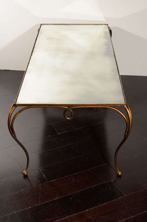 French Gilt Iron Coffee Table after Rene Prou 6