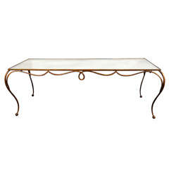 French Gilt Iron Coffee Table after Rene Prou