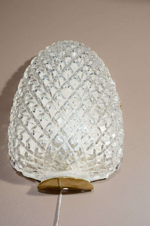 American Flush Mounted Glass Pineapple Sconces