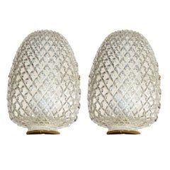 Flush Mounted Glass Pineapple Sconces