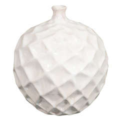 French 1950's Quilted Ceramic Vase