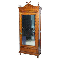 19th Century Large English Faux Bamboo Armoire