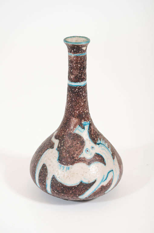 Ceramic Four Legged Creature Bud Vase after Gambone