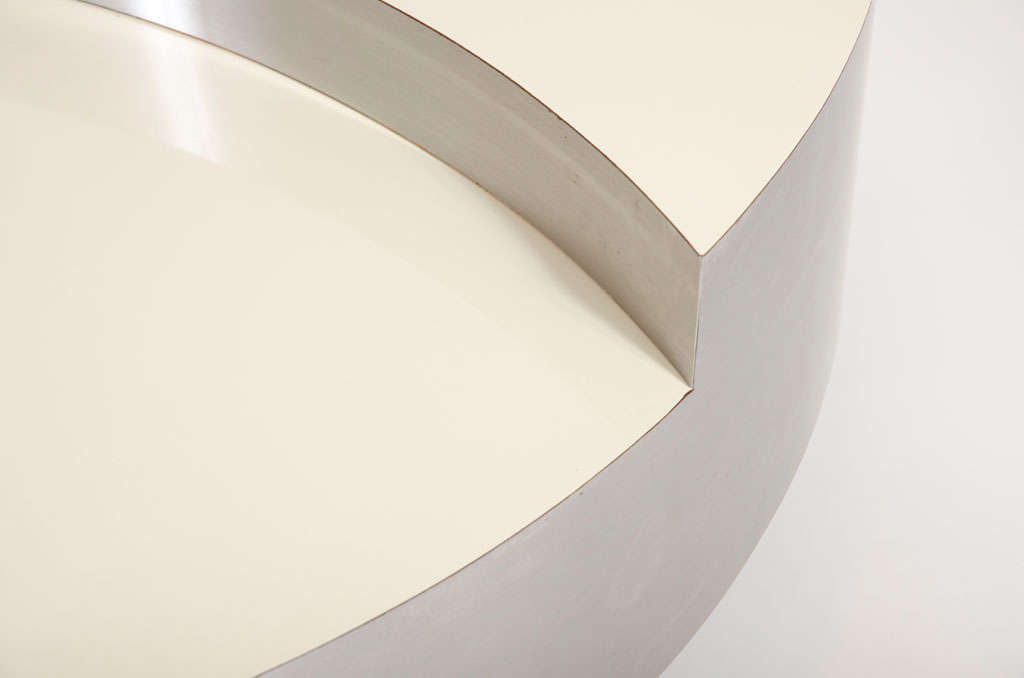 Stainless Steel TRG Revolving Cocktail Table by Willy Rizzo
