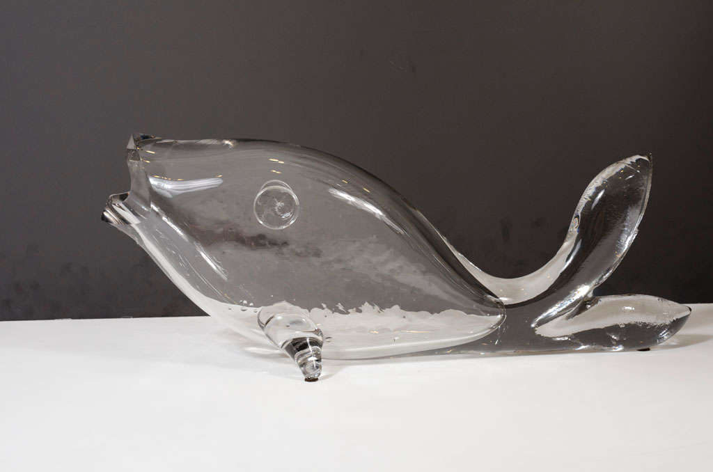 Hand Blown Clear Glass Fish Sculpture by Blenko at 1stDibs hand blown