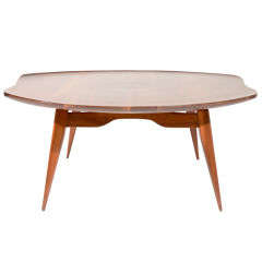 Magnificent 1960s American Studio 4-Foot Walnut Cocktail Table