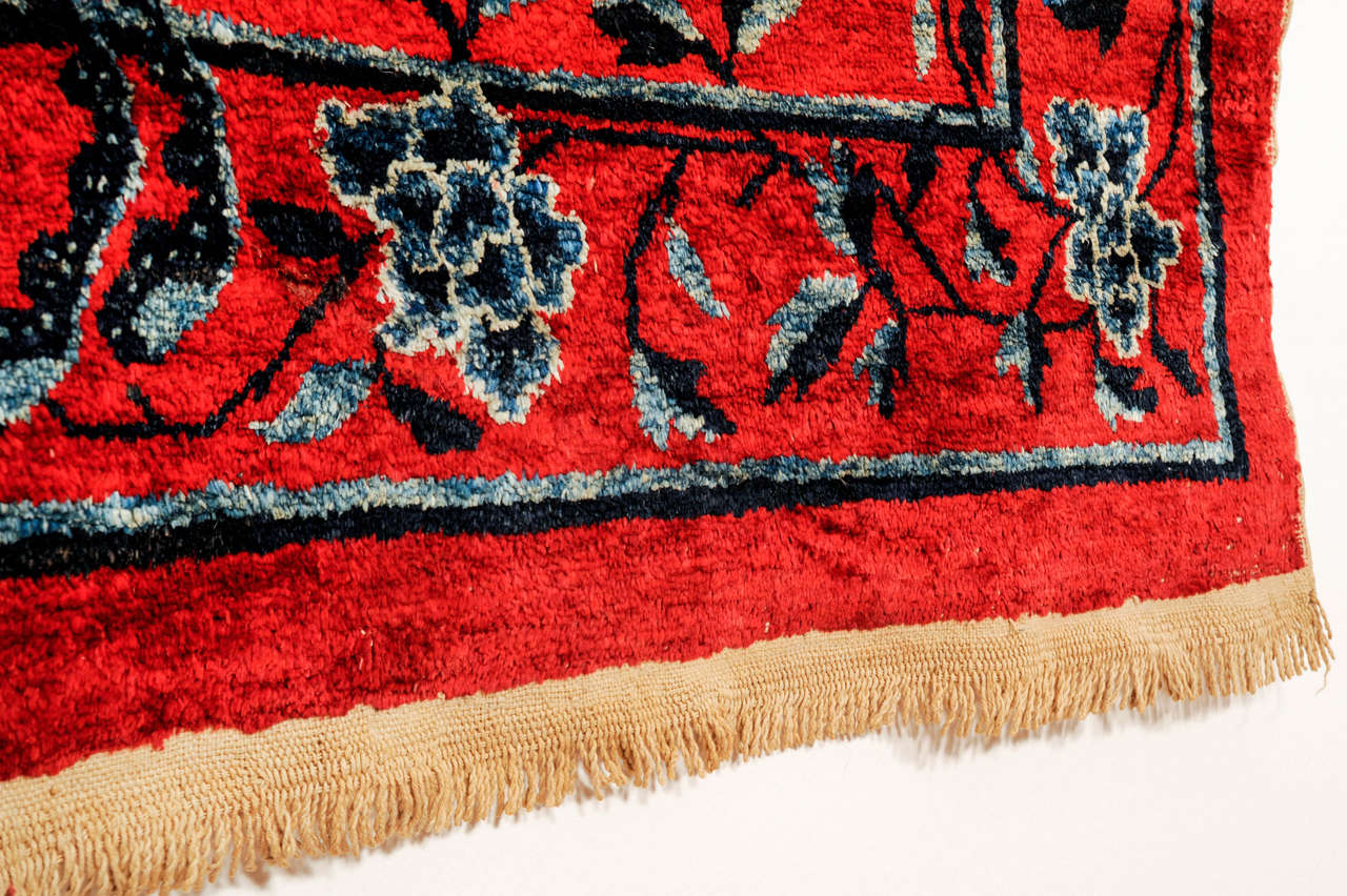 Imperial Chinese Red Silk Rug with Phoenixes For Sale at 1stdibs