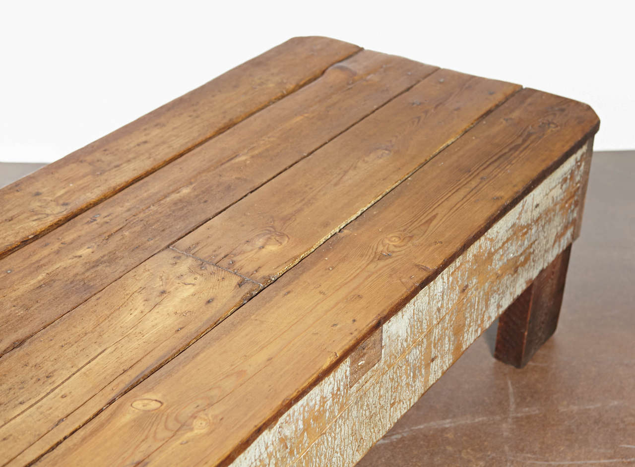 French Shop Pine Bench Used for Long Coffee Table or Low Side Table 3