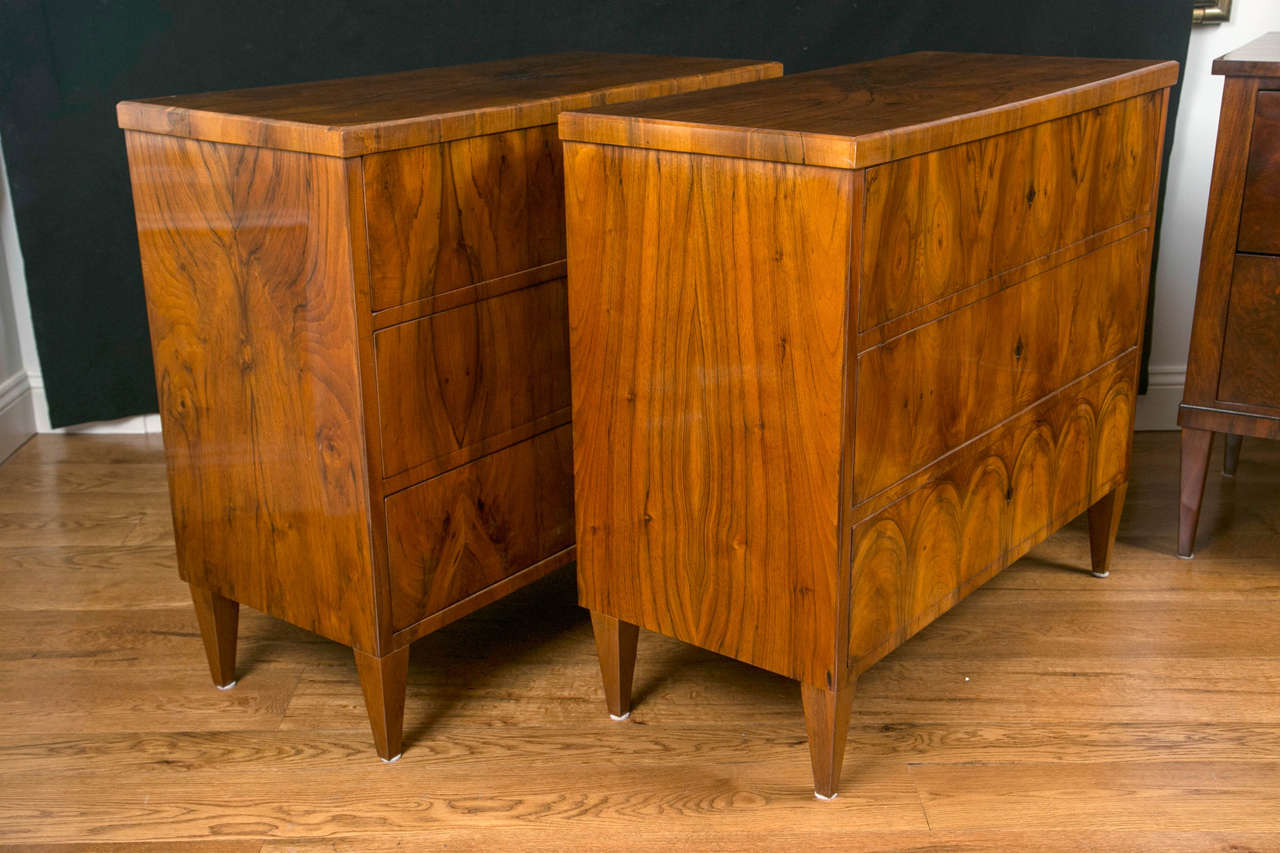 Pair of Fine Biedermeier Style Chest of Drawers In Excellent Condition In Westport, CT