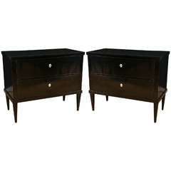 Pair of Continental Black Lacquered Chests