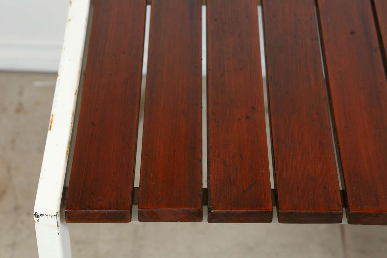 Steel Van Keppel & Green Stained Redwood Table
