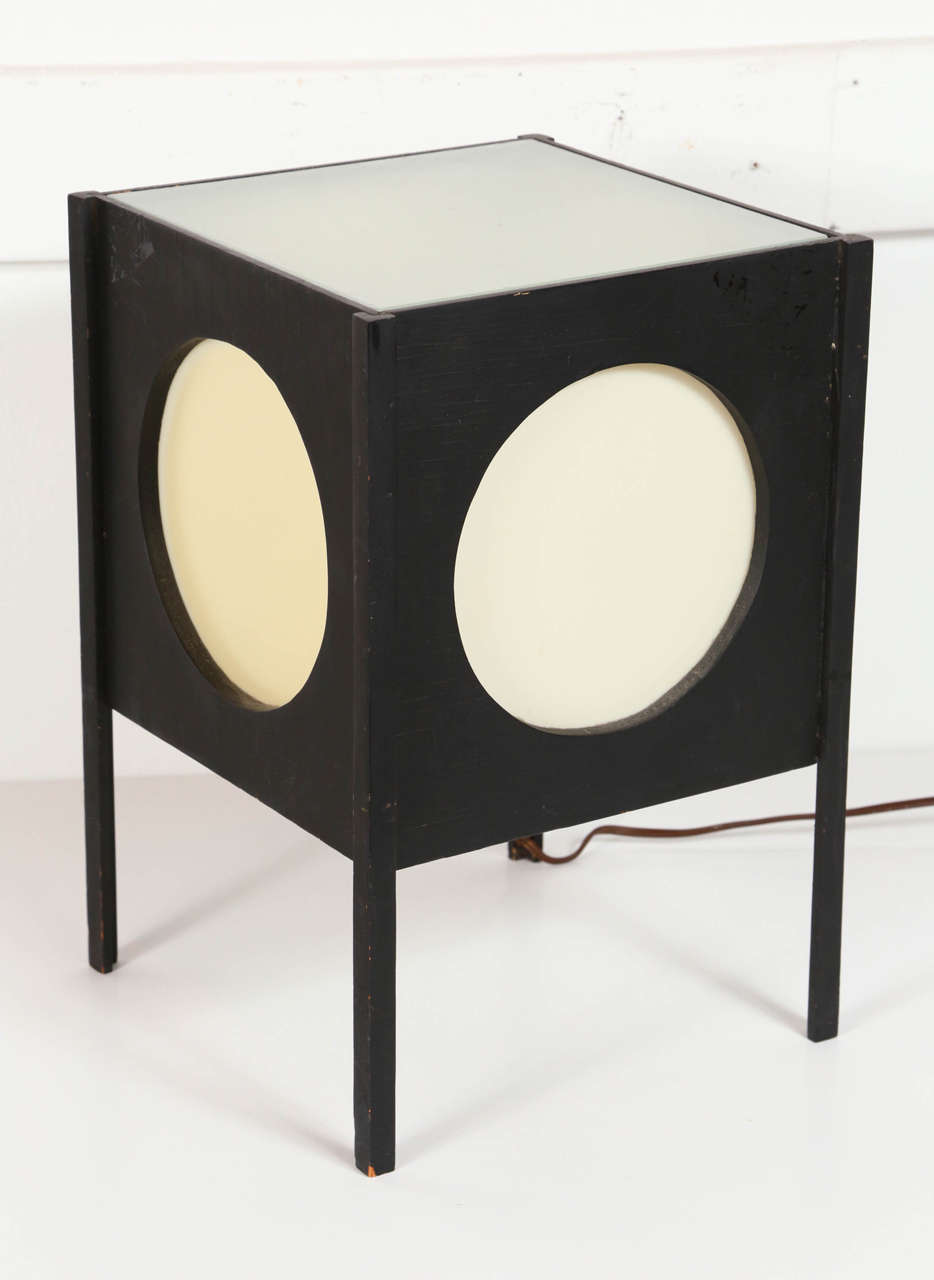 Wood Pair of 1950s Light Cubes