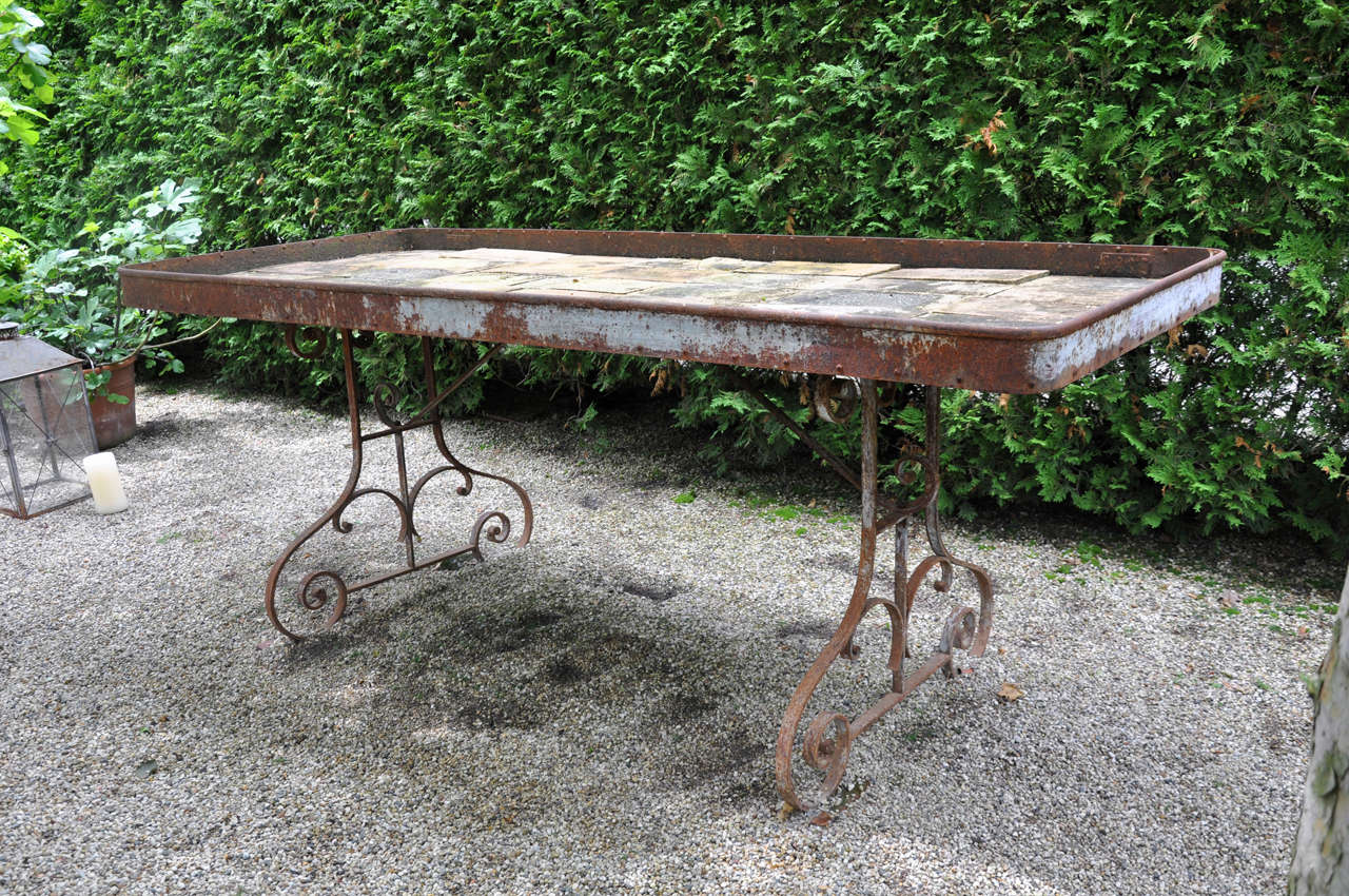 Garden Wrought Iron Work Table