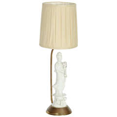 Early 20th Century Porcelain and Brass Chinese Style Table Lamp