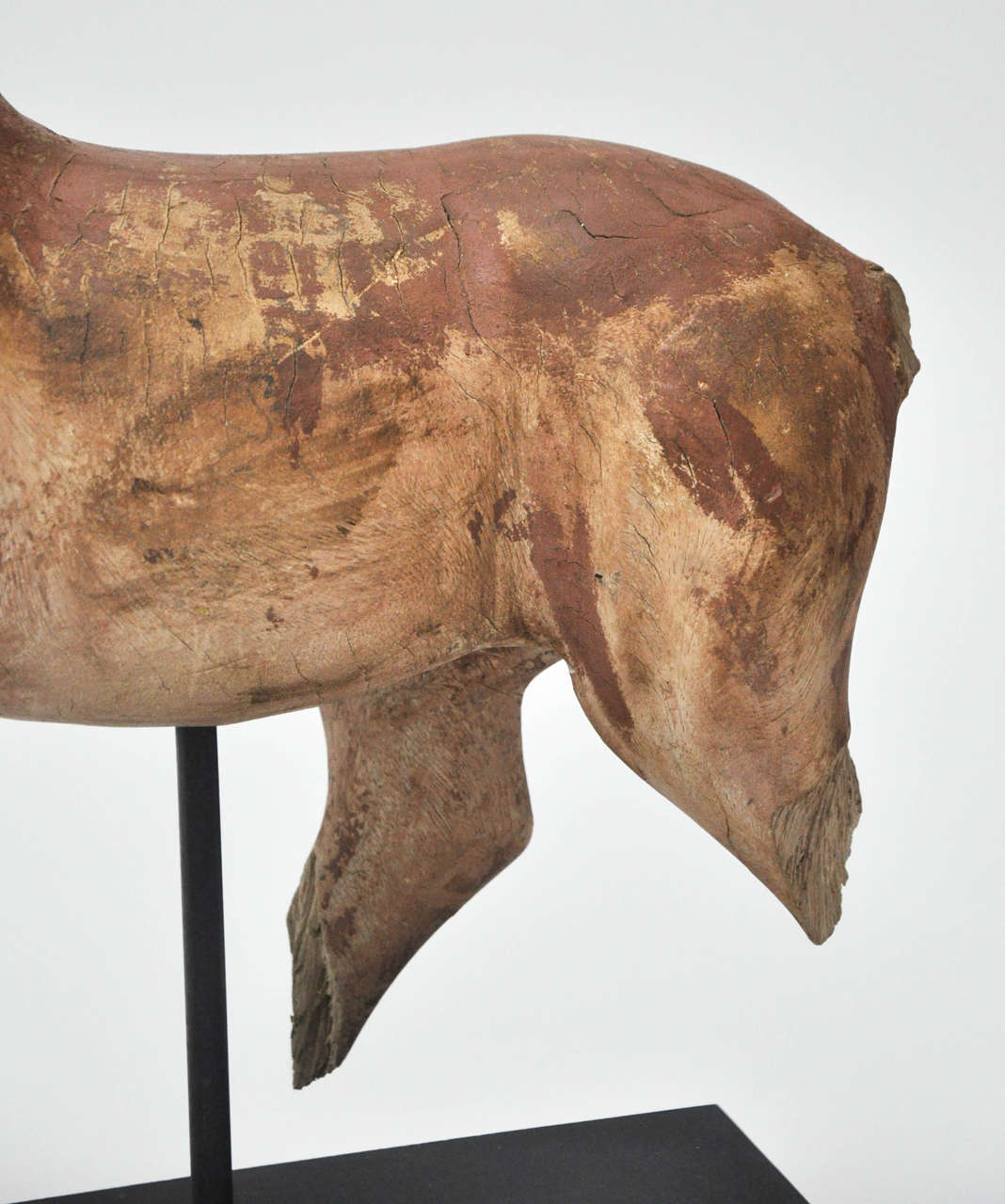20th Century French Mounted Wooden Horse Fragment In Good Condition In Chicago, IL