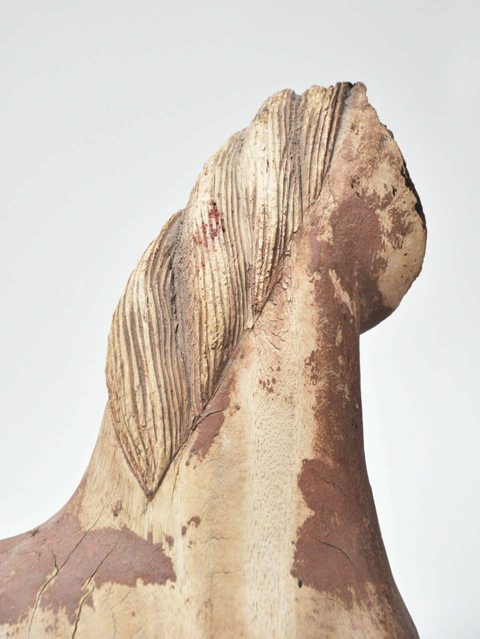 20th Century French Mounted Wooden Horse Fragment 1