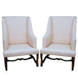 Pair of Os de Mouton Wing Chairs