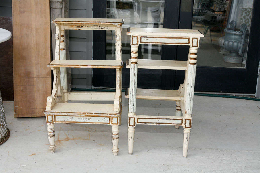 French Pair of Painted Library Steps