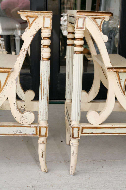20th Century Pair of Painted Library Steps