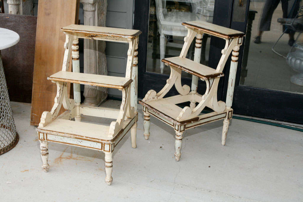 Pair of Painted Library Steps 5