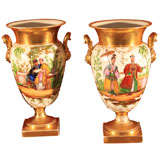 Painted Porcelain and Gilt Urns