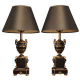 Empire Style Black Marble Lamps