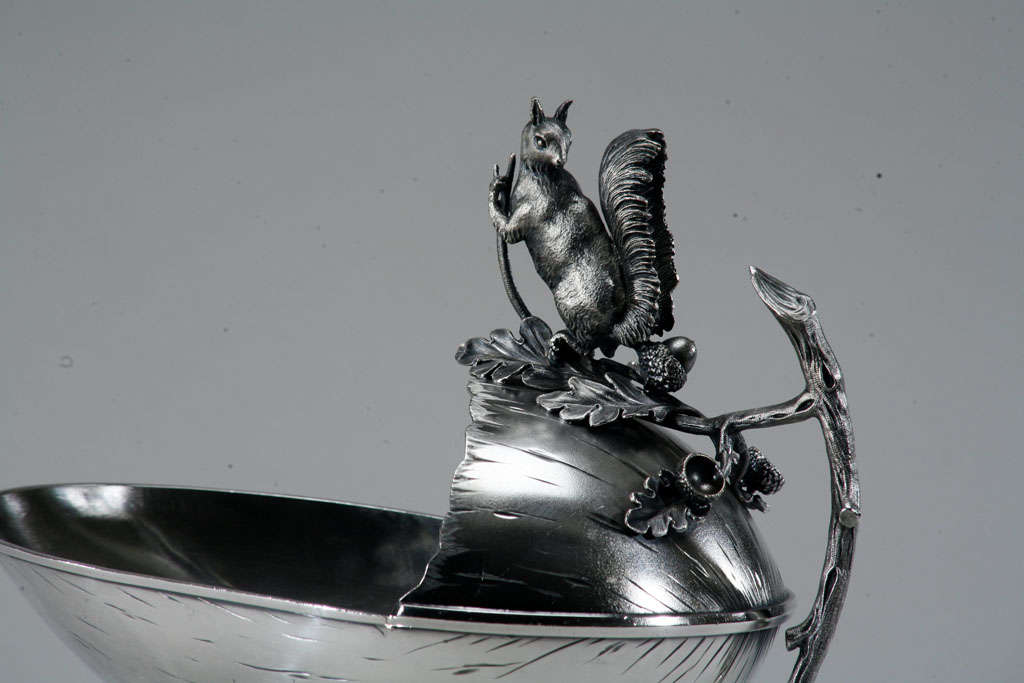 American Aesthetic Movement Figural Silverplate Nut Bowl