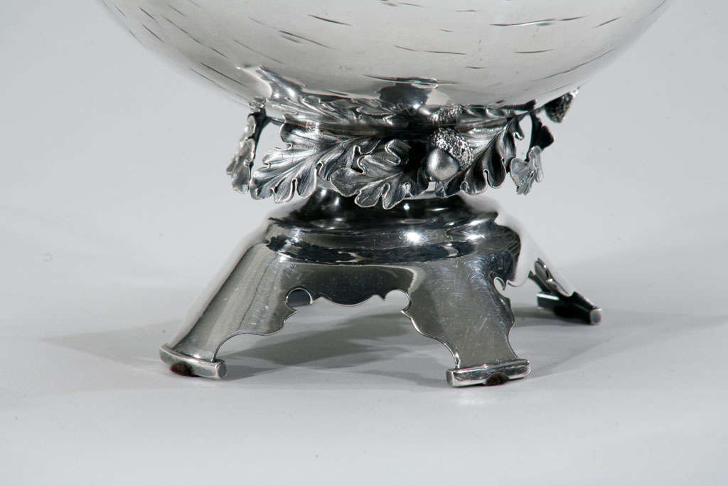 Silver Plate Aesthetic Movement Figural Silverplate Nut Bowl