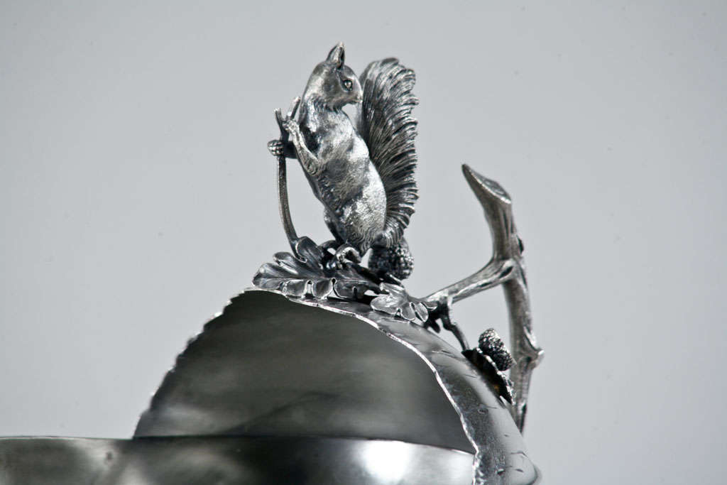 Aesthetic Movement Figural Silverplate Nut Bowl 1