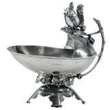 Antique Aesthetic Movement Figural Silverplate Nut Bowl