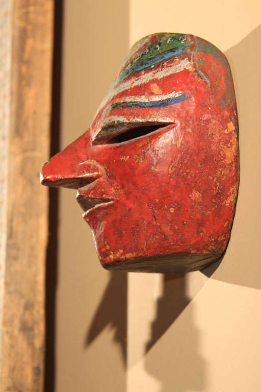 Indonesian Javanese Carved & Painted Wood Dance Mask