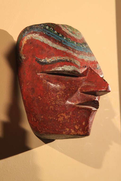 20th Century Javanese Carved & Painted Wood Dance Mask