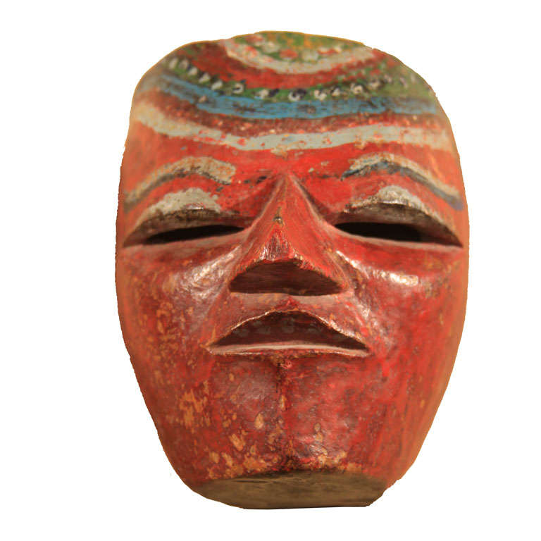 Javanese Carved & Painted Wood Dance Mask