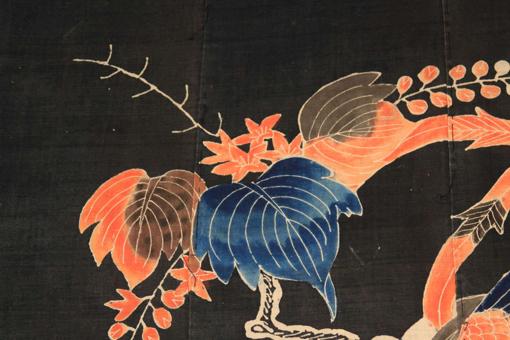 Japanese Futon-ji Textile with Flying Phoenix
