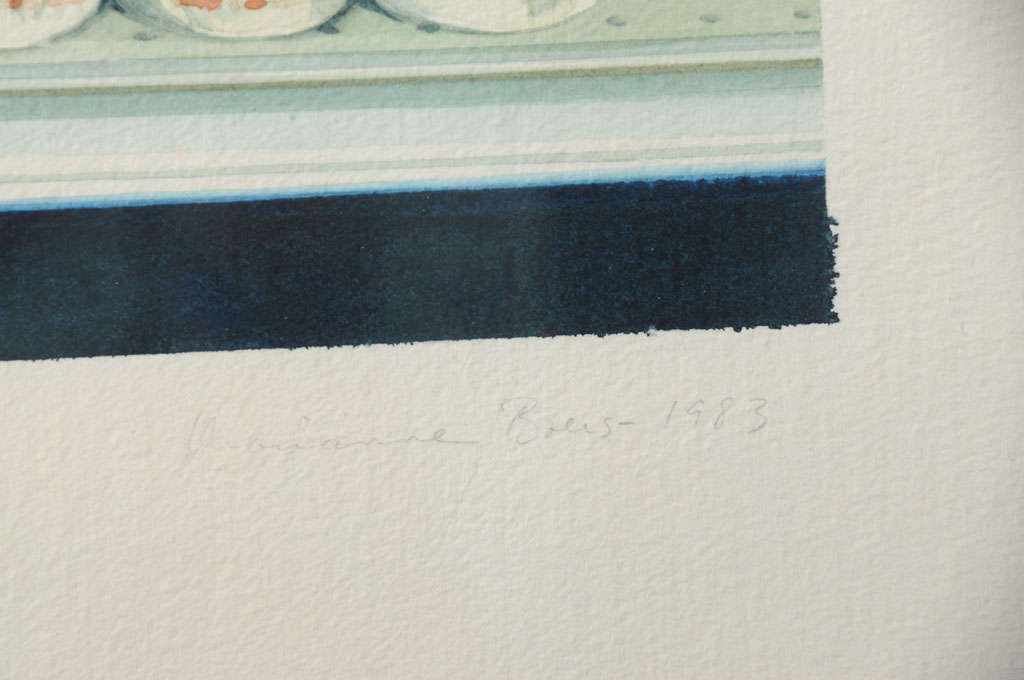 Framed Watercolor by Marianne Boers, American 1945 - 1984 2