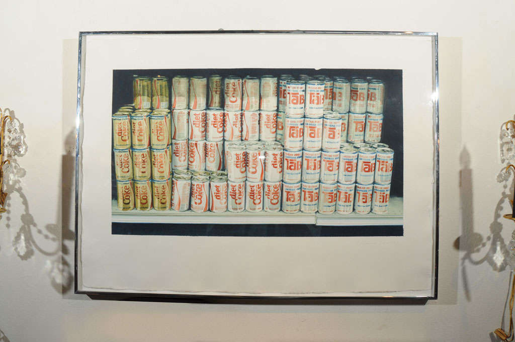 a framed photorealistic original watercolor by listed American artist Marianne Boers, 1945 - 1984